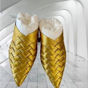Gold, leather mules! Luxury!​ not many of these!​
